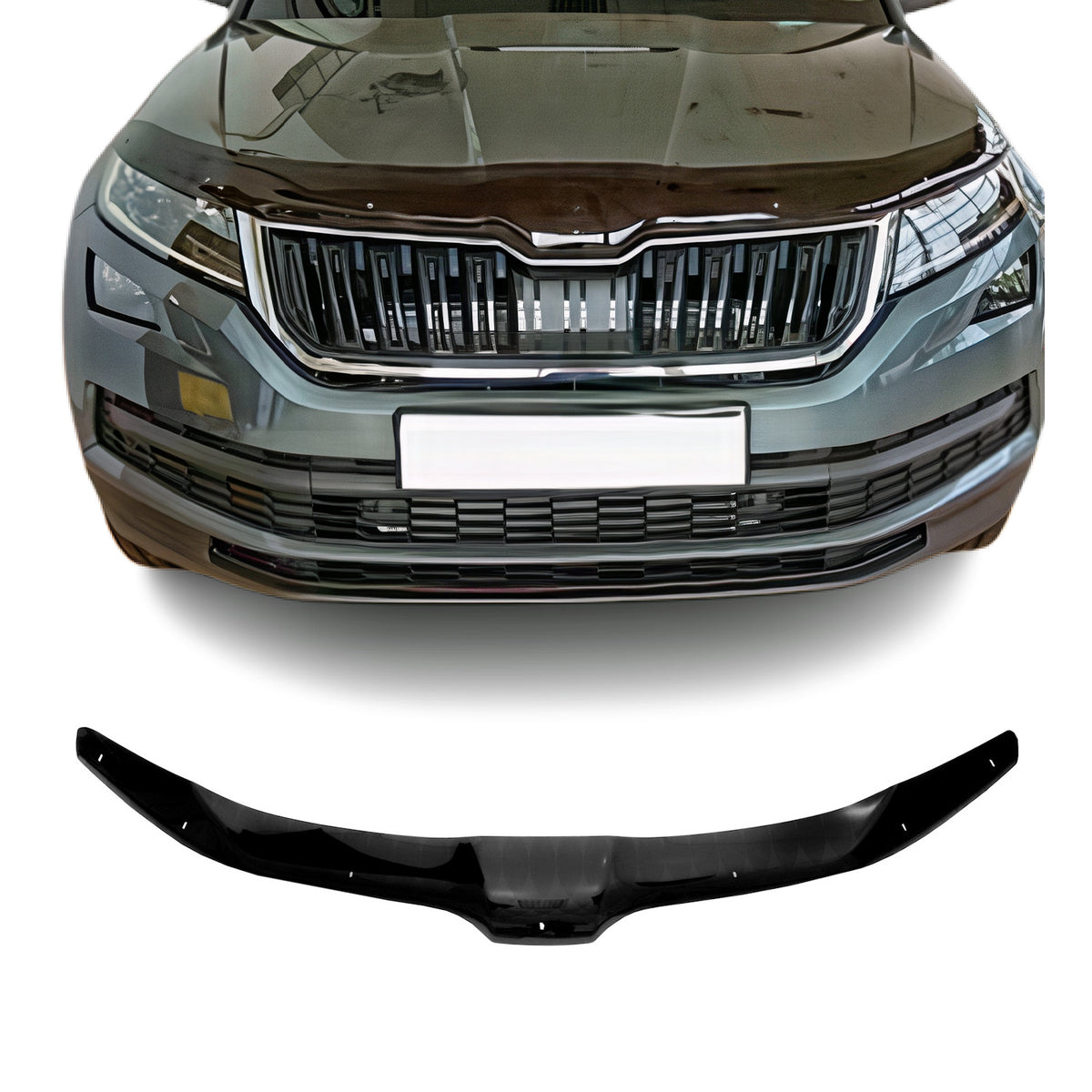 Deflector de Capó para Skoda Fabia Scout 2009-2014 Oscuro Brillante Acrílico