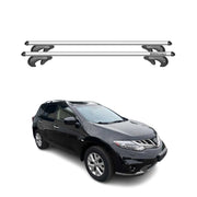 Menabo Barras de Techo Coche Barra para Nissan Murano Z51 2008-2014 Gris Alu 2x