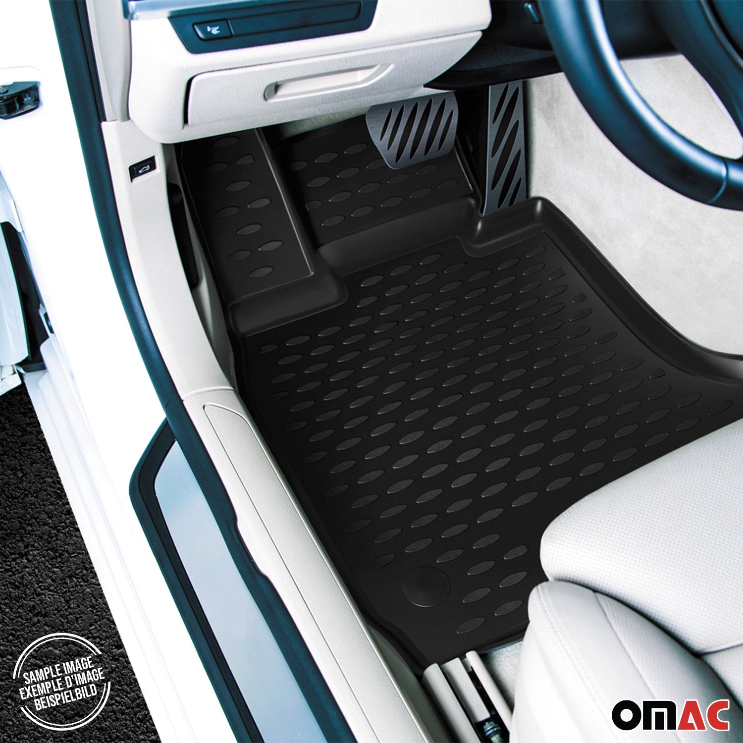 OMAC Alfombrillas De Coche para Mercedes S W220 1998-2005 Lang Negro Goma TPE 4x
