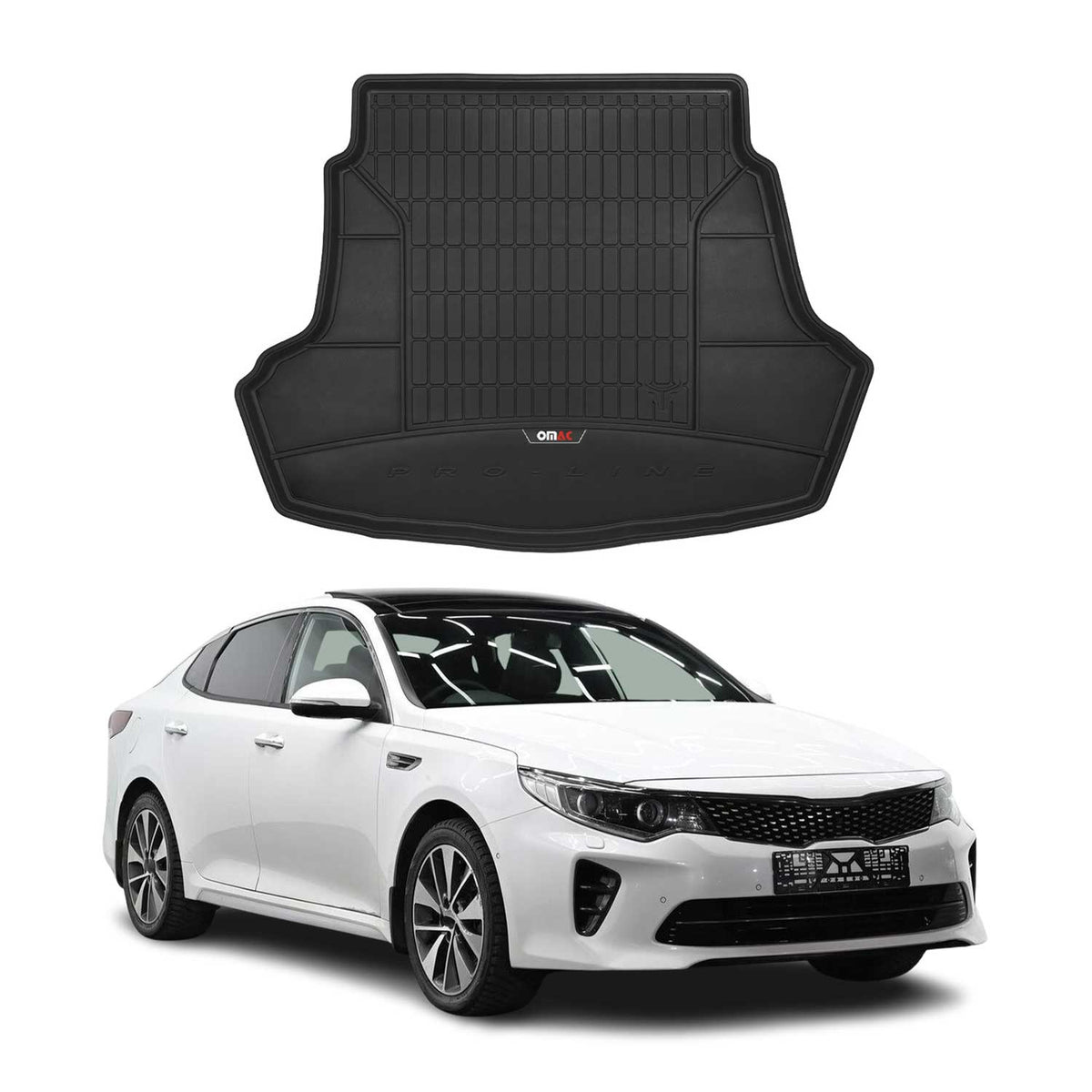 OMAC Premium Bandeja Maletero Alfombrilla para Kia Optima 2015-2020 Negro TPE