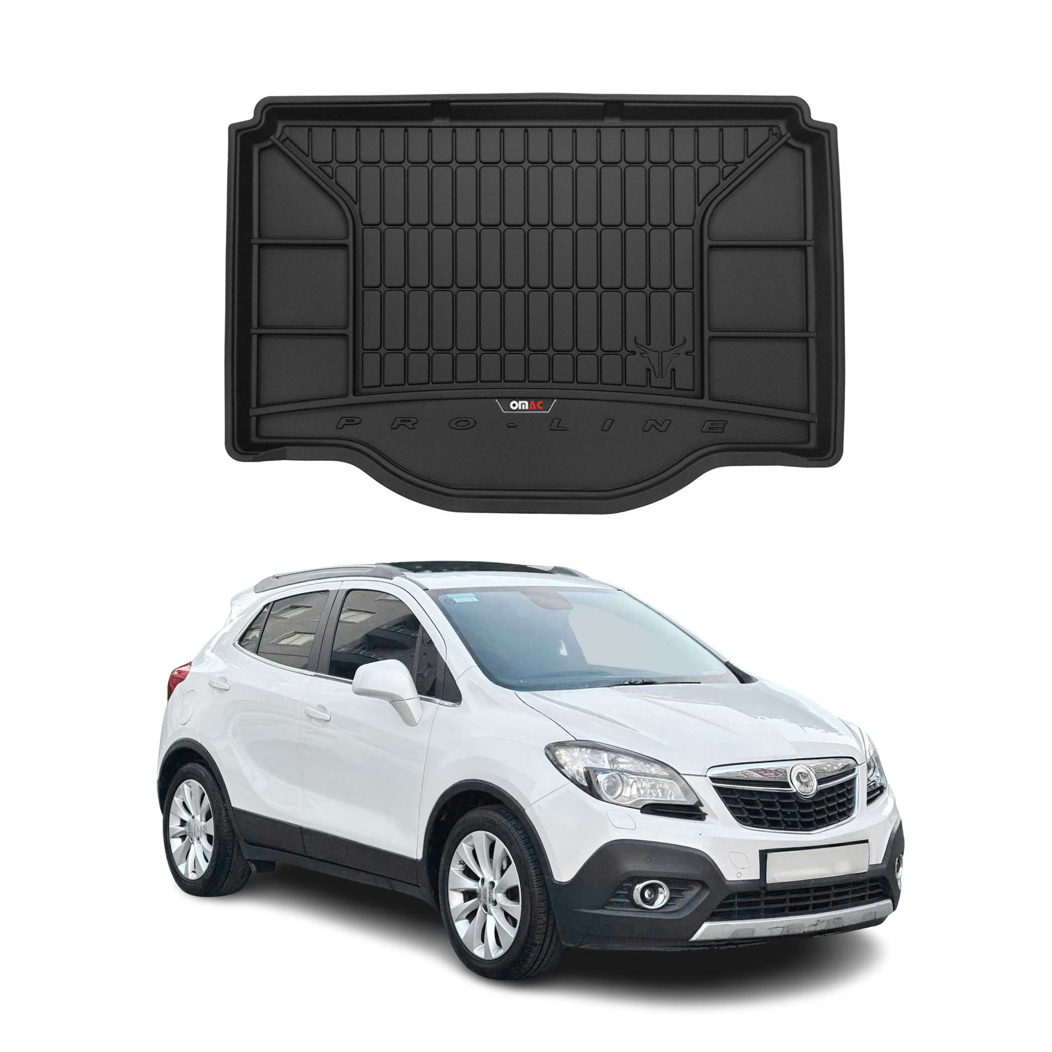 OMAC Premium Bandeja Maletero Alfombrilla para Opel Mokka 2012-2019 Negro TPE
