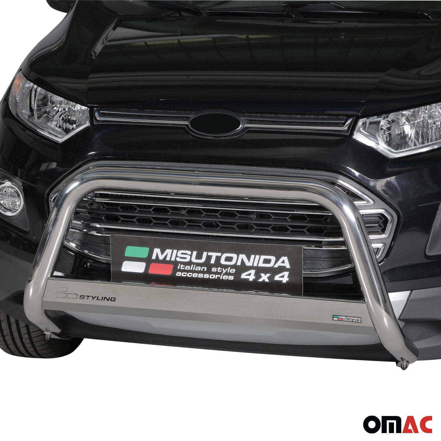 Bull Barra Frontal para Ford Ecosport 2013-2017 Plata Brillante Acero
