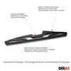 11" Trasera Escobillas limpiadoras Universal Negro Goma
