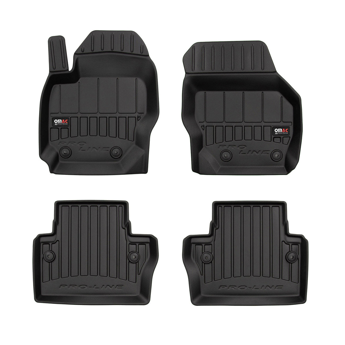 OMAC Premium Alfombrillas De Coche para Volvo XC70 2014-2016 Negro TPE Goma 4Pza