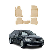 OMAC Alfombrillas De Coche para Mercedes C Class W204 2007-2015 Beige TPE 4Pza