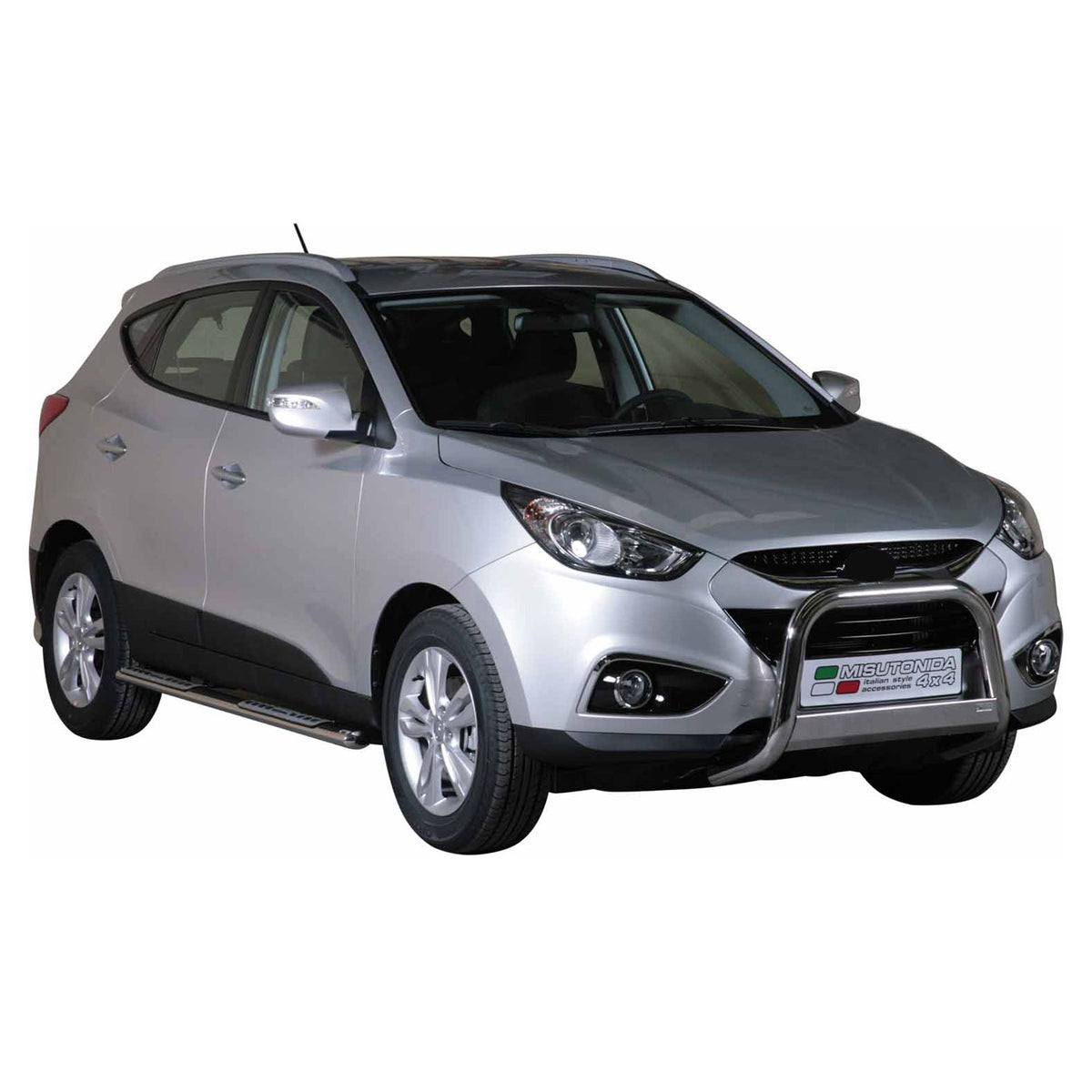 Bull Barra Frontal para Hyundai ix35 2009-2015 Plata Brillante Acero 1Pza