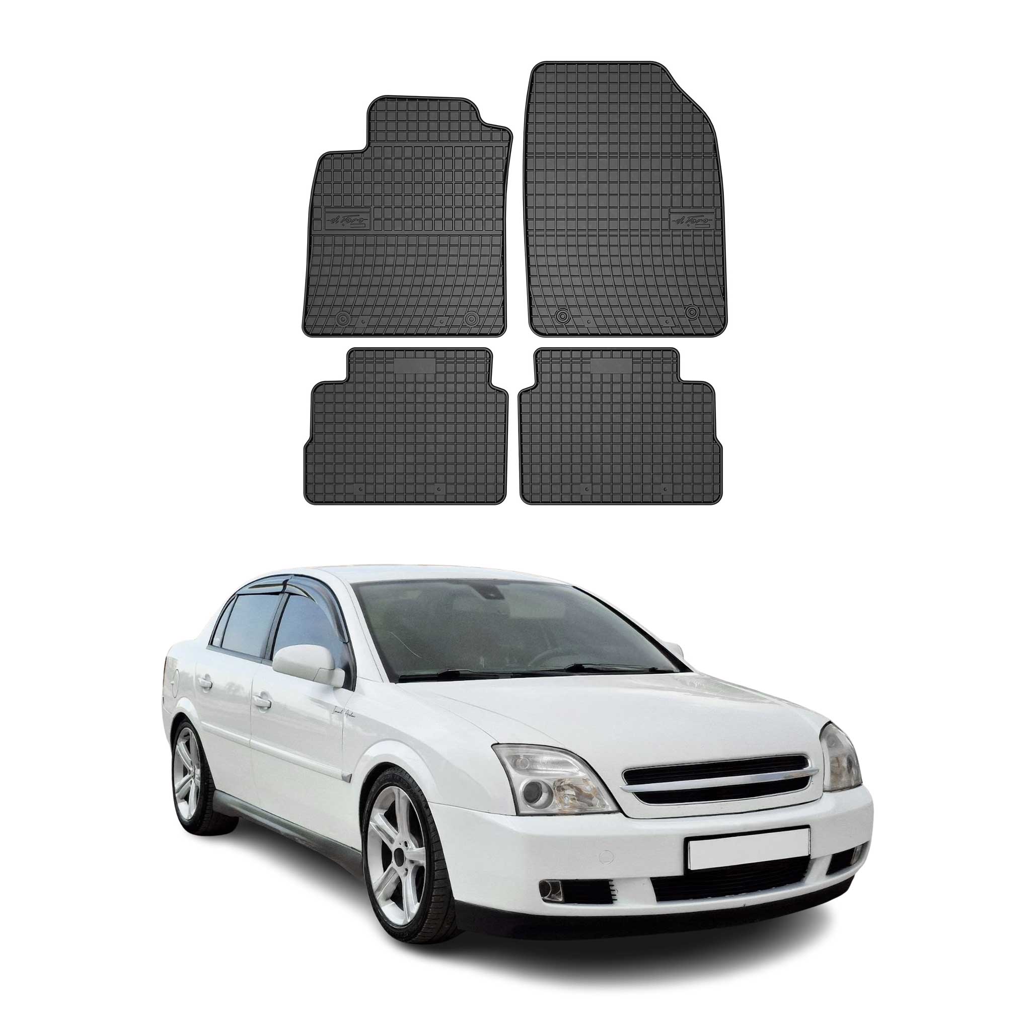 OMAC Alfombrillas De Coche para Opel Vectra C 2002-2008 Negro Goma 4Pza