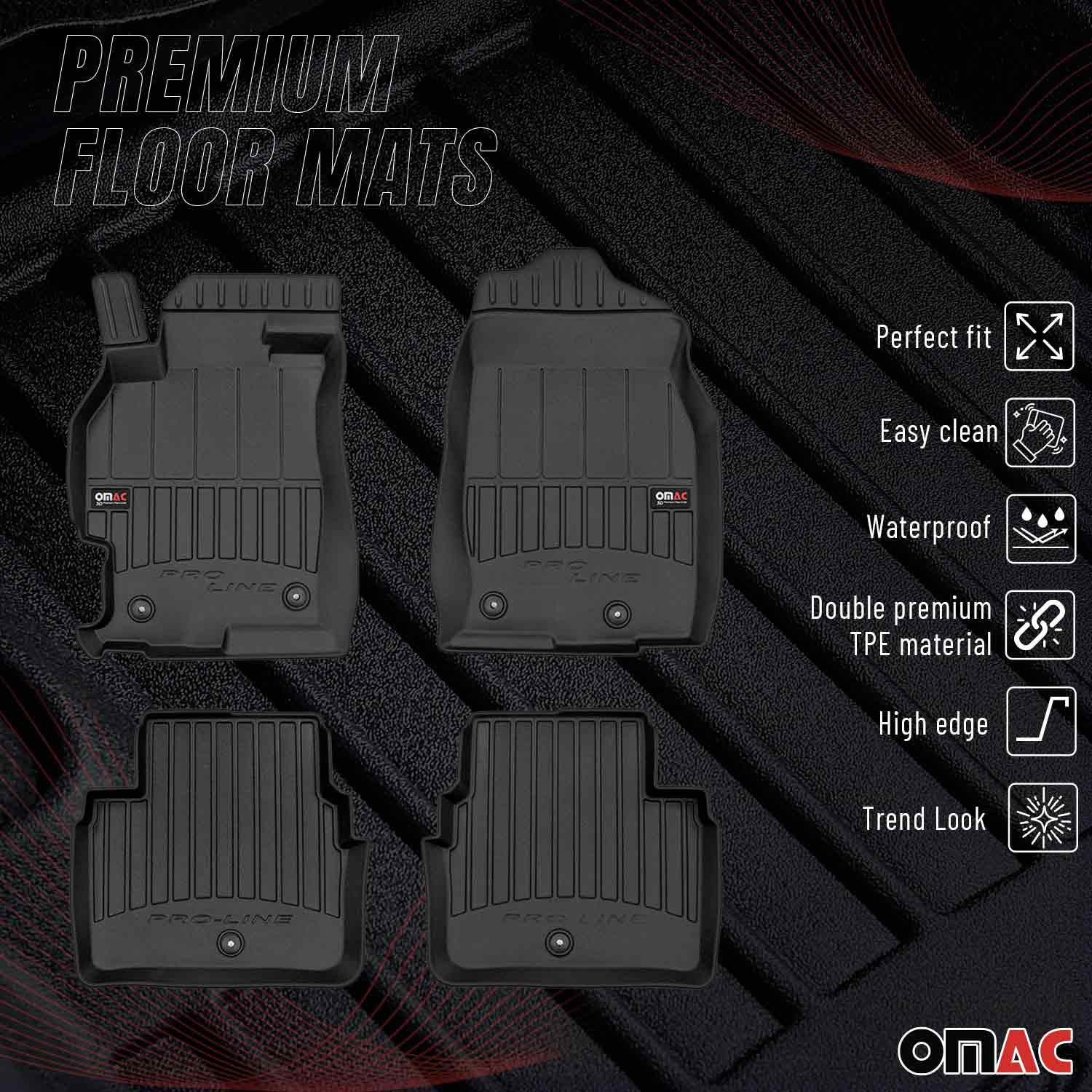 OMAC Premium Alfombrillas De Coche para Mazda 6 2008-2012 Negro TPE Goma 4Pza