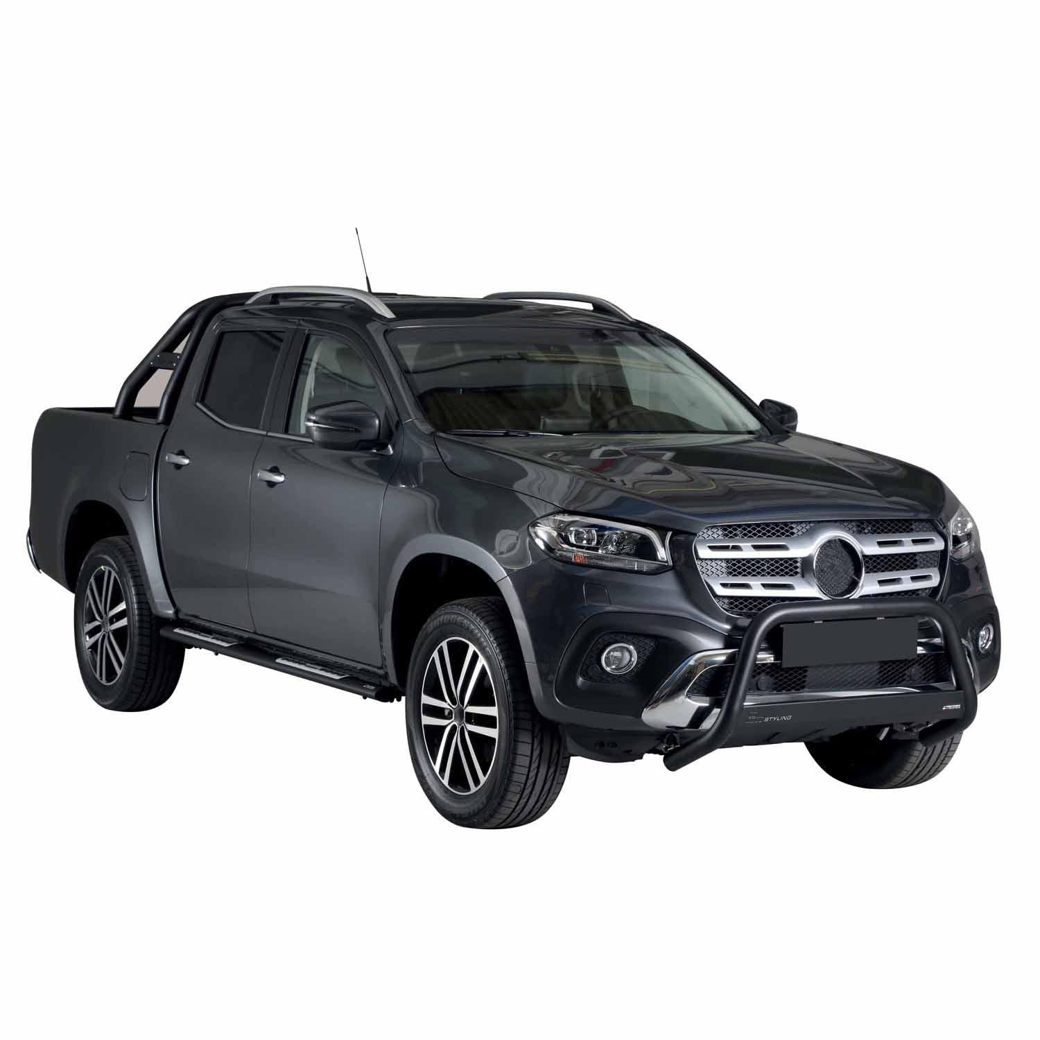 Par de Estribos Barras Laterales para Mercedes X Class 2017-2020 Negro Acero