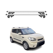 Menabo Barras de Techo Coche Barra para Kia Soul 2008-2014 Gris Aluminio 2Pza