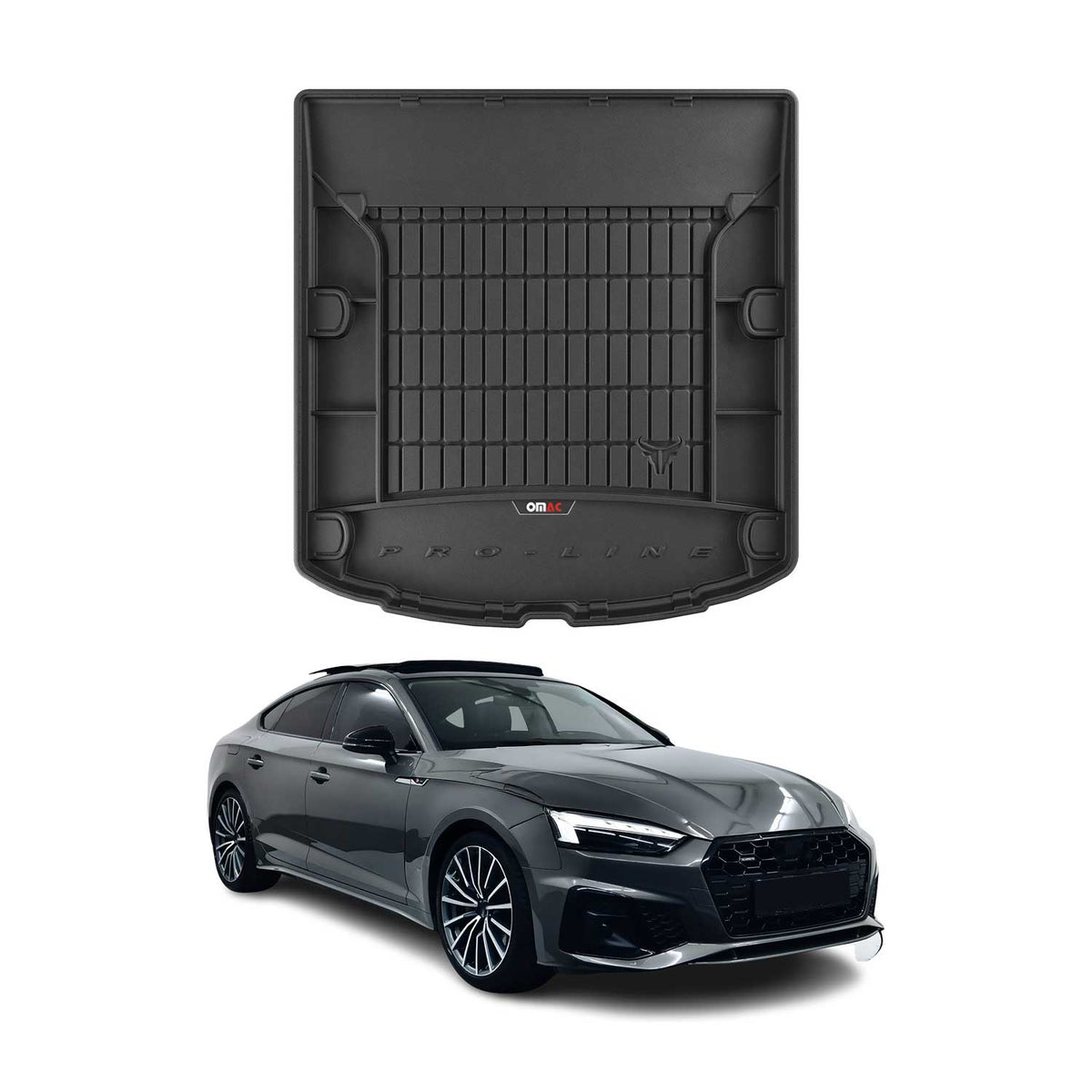 OMAC Premium Bandeja Maletero Alfombrilla para Audi A5 Sportback 2016-2024 TPE