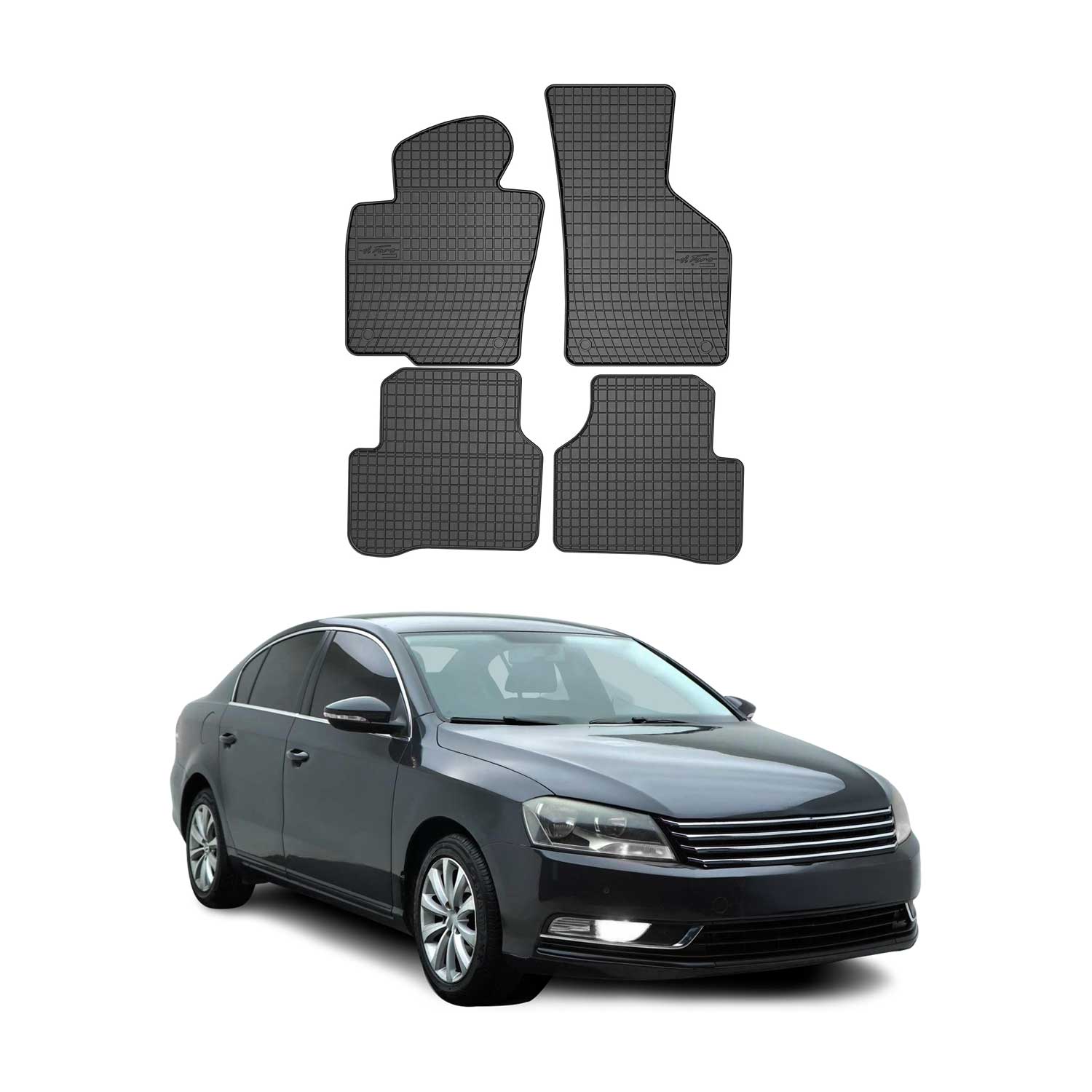 OMAC Alfombrillas De Coche para VW Passat B7 2010-2015 Negro Goma TPE 4Pza