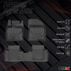 OMAC Premium Alfombrillas De Coche para Toyota Avensis 2009-2018 TPE Goma 3x
