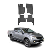 OMAC Alfombrillas De Coche para Fiat Fullback Double Cab 2015-2019 Negro Goma 4x