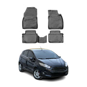 OMAC Alfombrillas De Coche para Ford Fiesta 2015-2024 Negro Goma TPE 4Pza