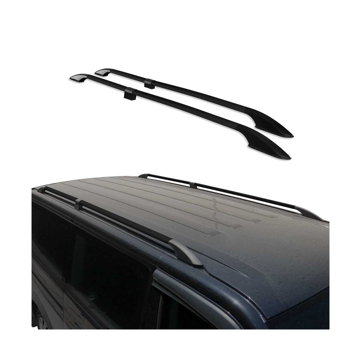 Rieles de Techo Coche para Mercedes Vito W639 W447 2003-2025 L1 Corto Negro Alu