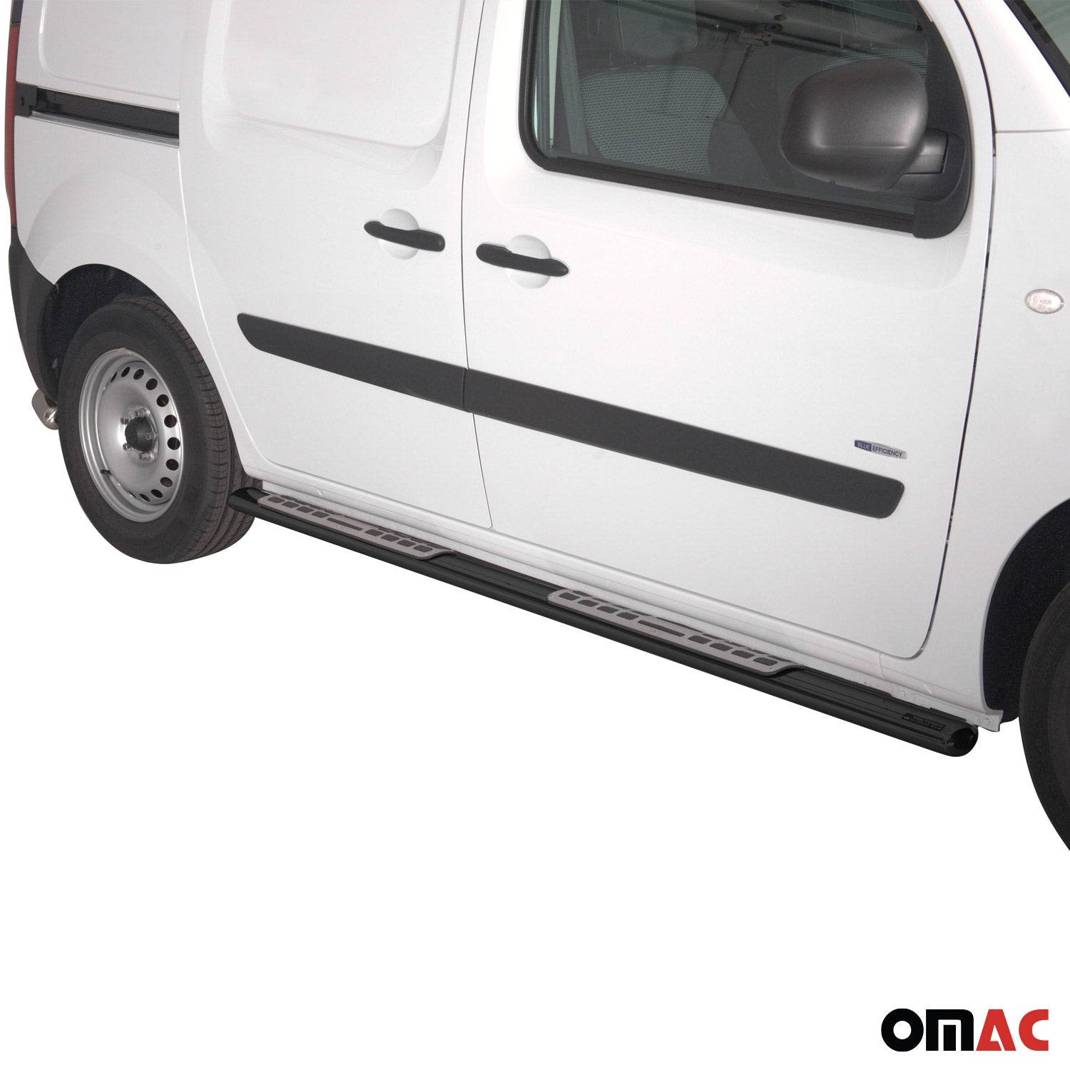 Par de Estribos Barras Laterales para Mercedes Citan 2012-2020 Negro Acero