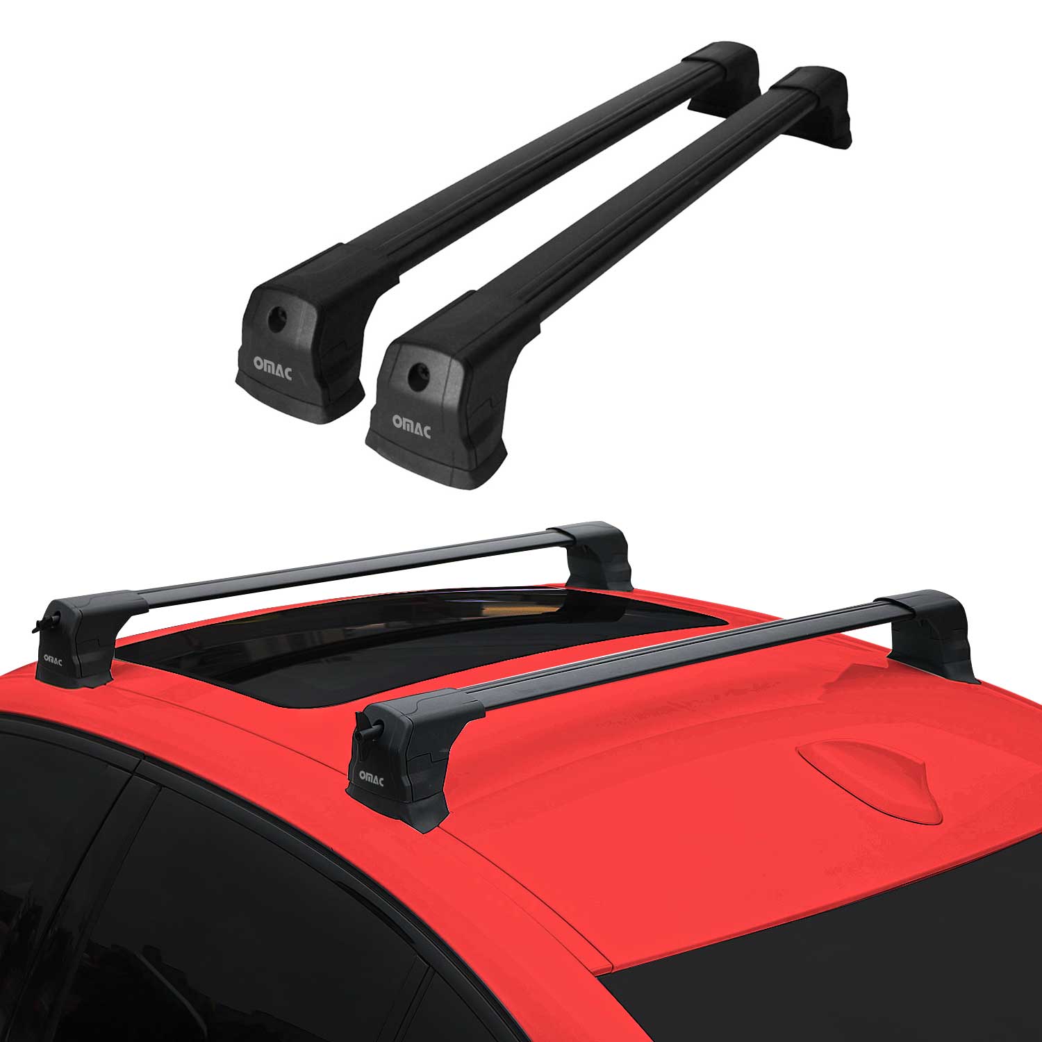 Portaequipajes Barras de Techo para BMW Serie 1 E87 2004-2011 Negro Alu 2x