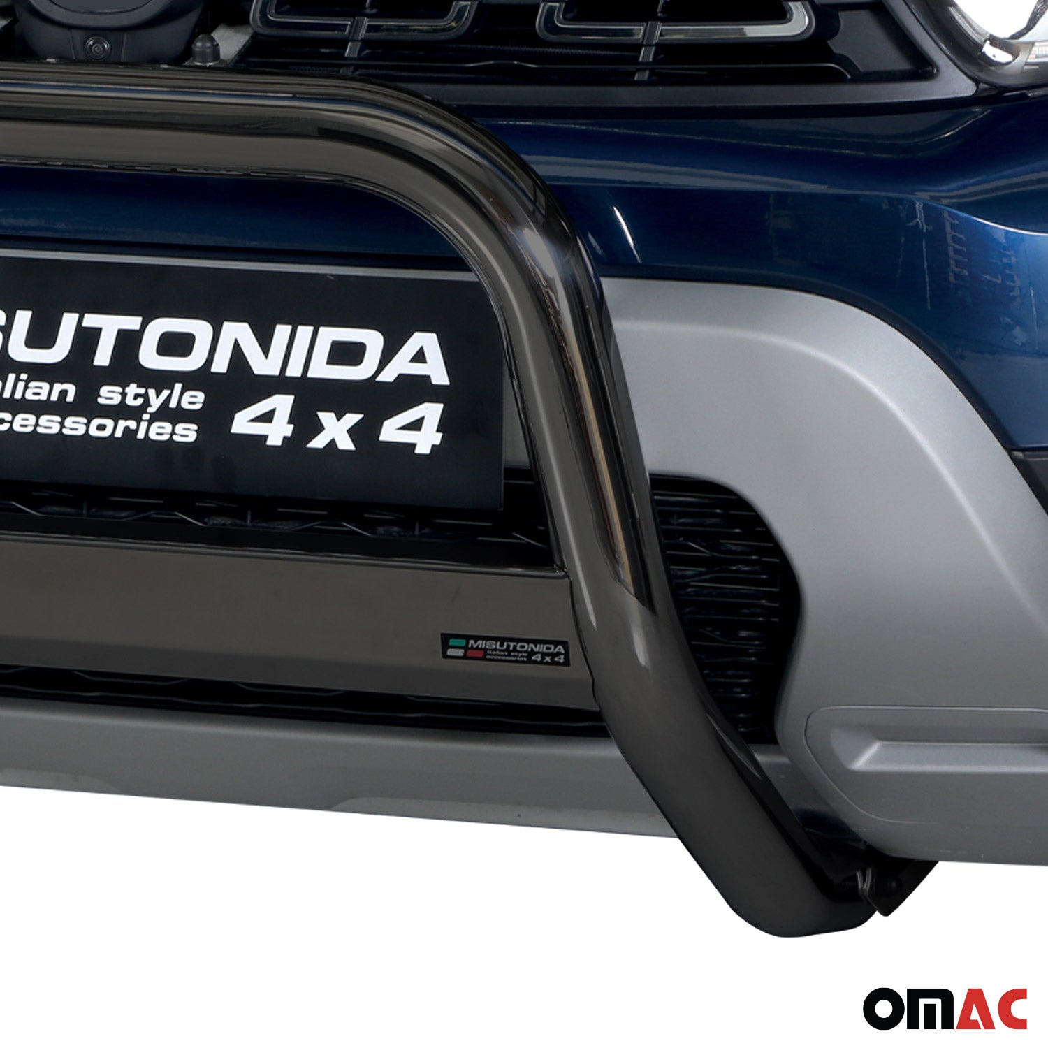 Bull Barra Frontal para Dacia Duster 2018-2020 Negro Brillante Acero 1Pza