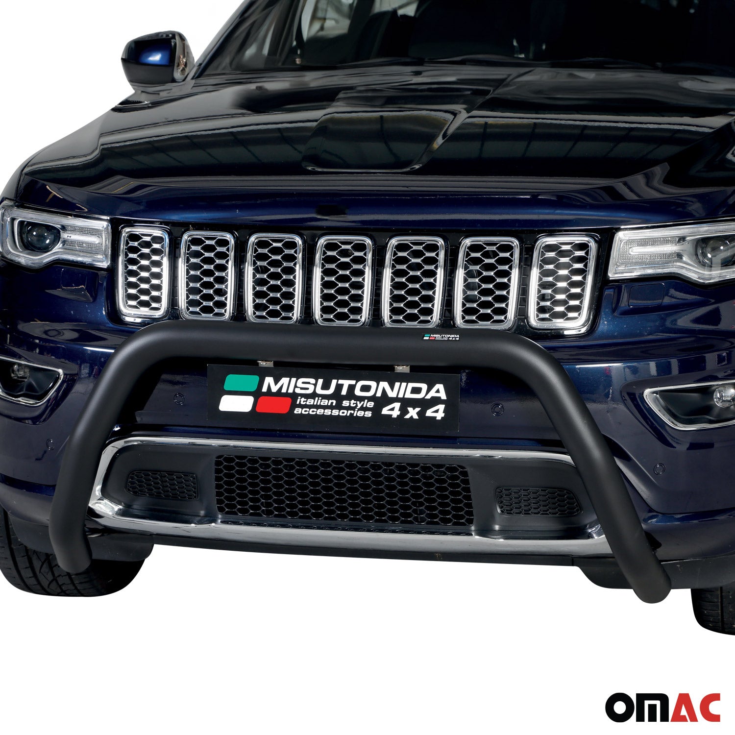 Bull Barra Frontal para Jeep Grand Cherokee 2013-2017 Negro Brillante Acero 1Pza