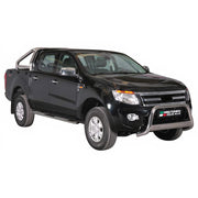 Estribos Barras Laterales para Ford Ranger Double Cab 2012-2015 Plata Acero