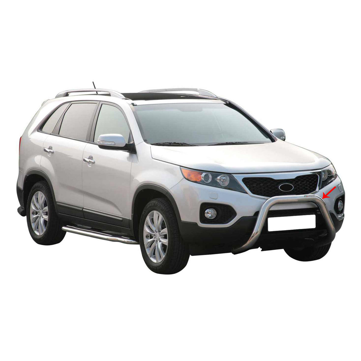 Bull Barra Frontal para Kia Sorento 2009-2012 Plata Brillante Acero 1Pza