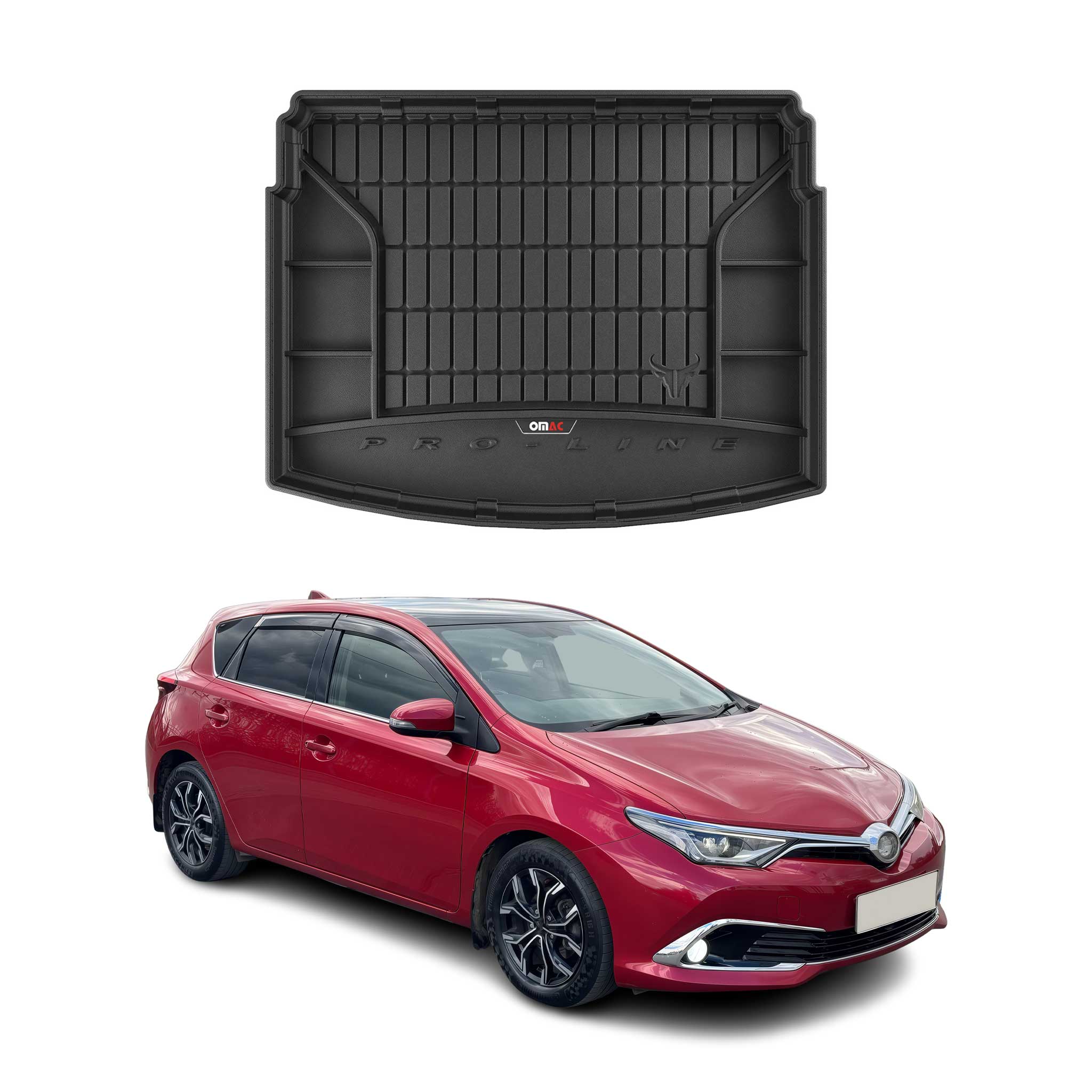 OMAC Premium Bandeja Maletero Alfombrilla para Toyota Auris 2012-2018 Negro TPE