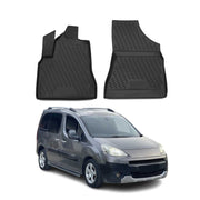 OMAC Alfombrillas De Coche para Peugeot Partner 2008-2018 Negro TPE 2Pza