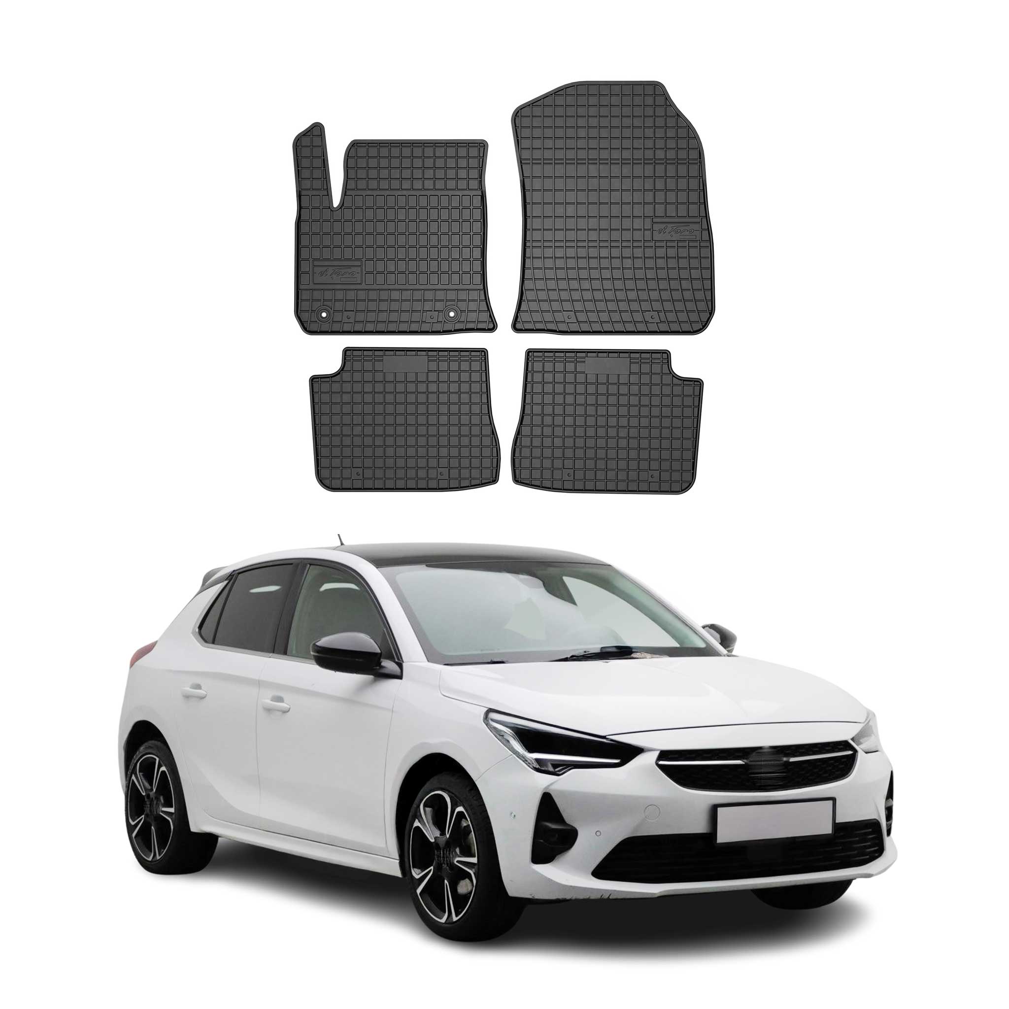 OMAC Alfombrillas De Coche para Opel e-Corsa 2019-2025 Negro Goma 4Pza