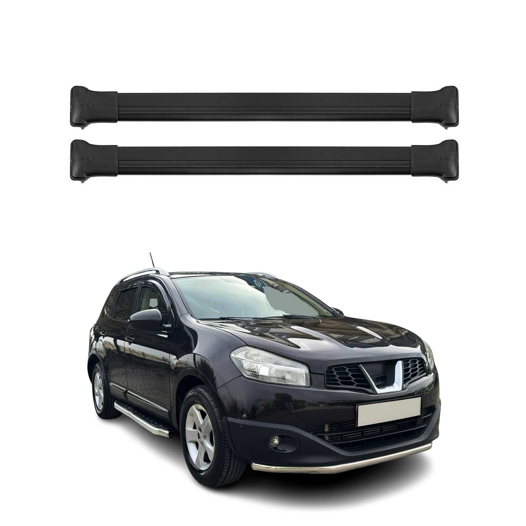 Barras de Techo Baca para Nissan Qashqai J10 2006-2014 Negro Aluminio 2Pza