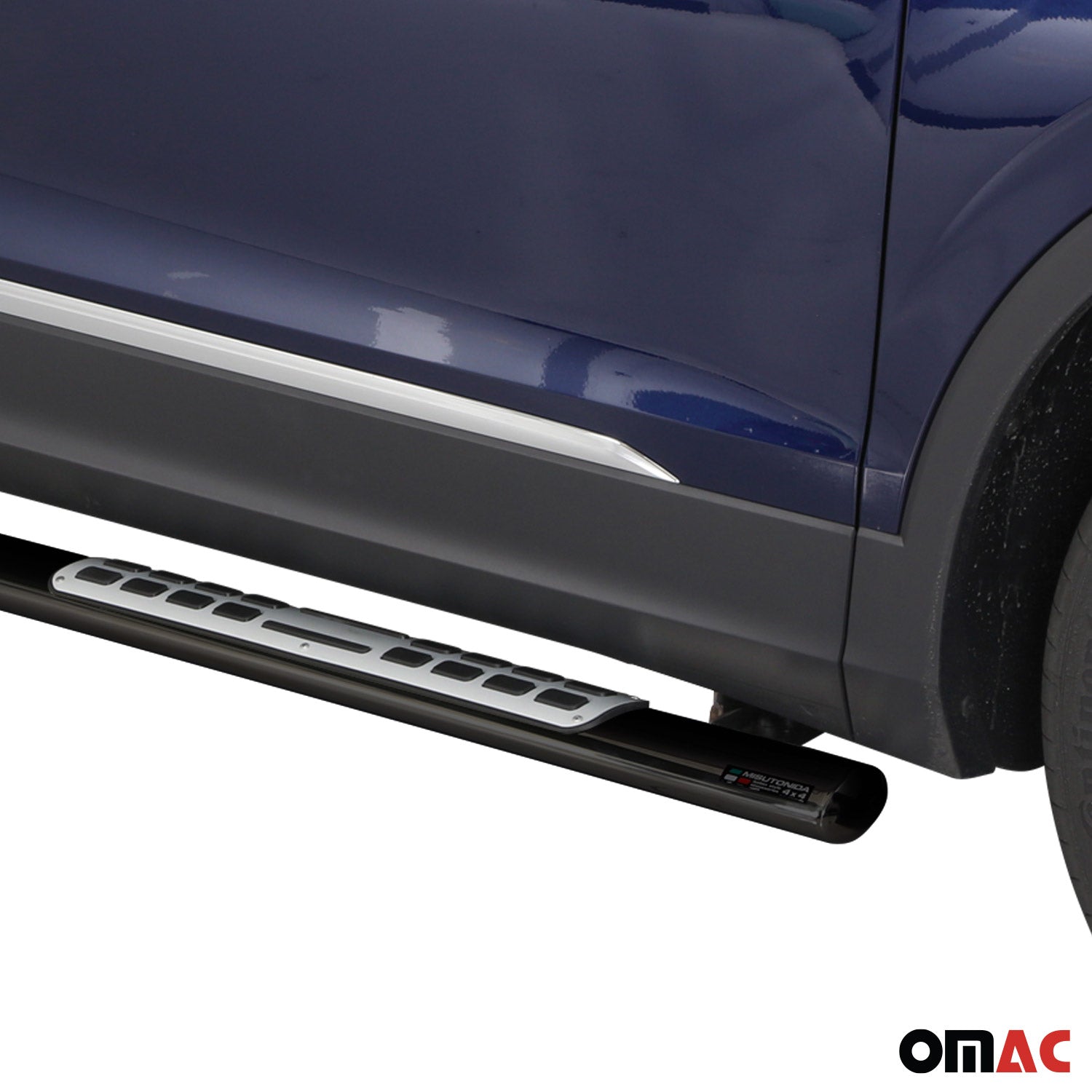 Par de Estribos Barras Laterales para VW Tiguan Allspace 2017-2021 Negro Acero