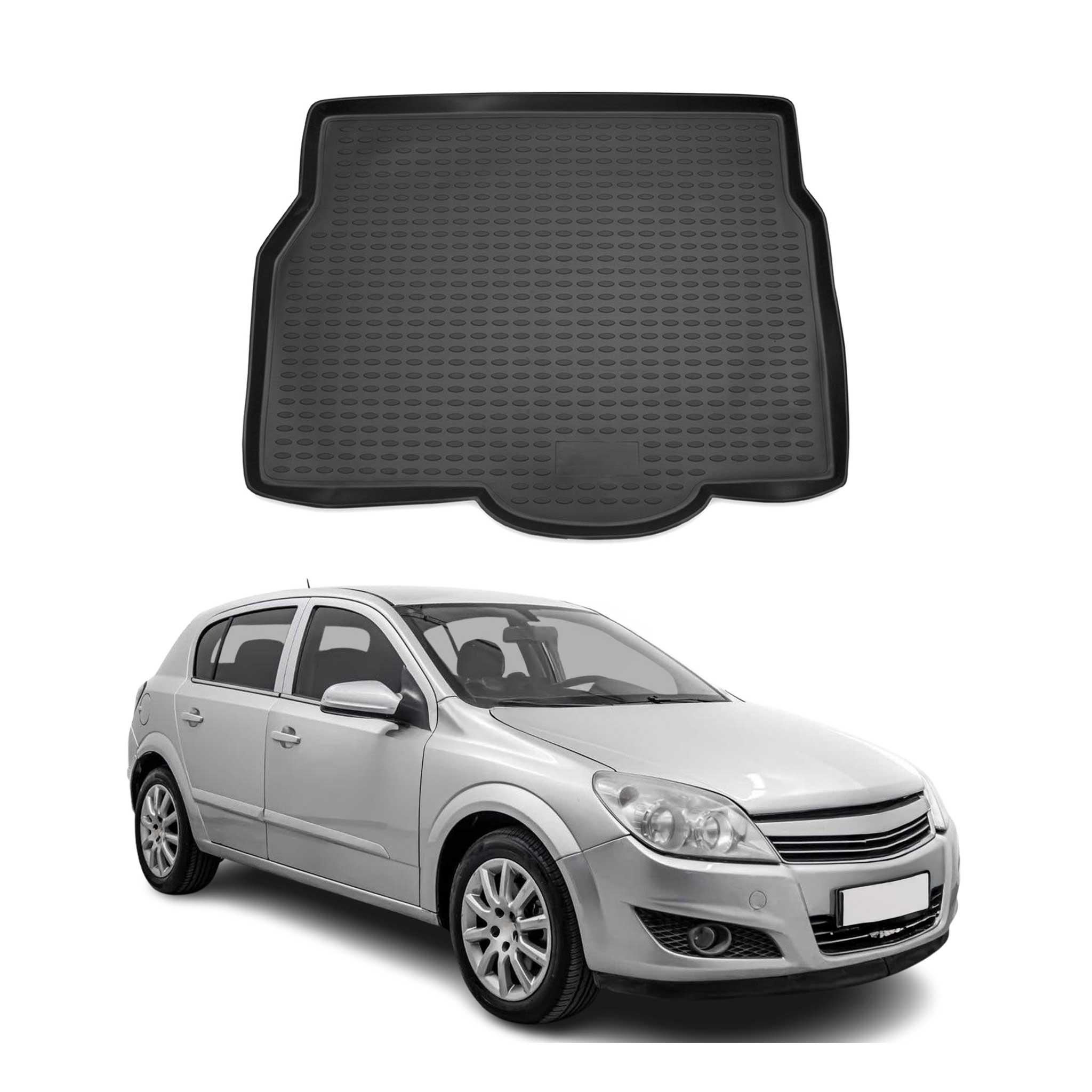 OMAC Bandeja Maletero Alfombrilla para Opel Astra 2004-2014 Negro Goma TPE 1Pza