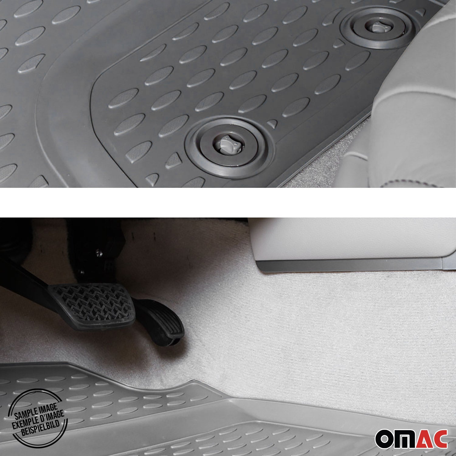 OMAC Alfombrillas De Coche para Mercedes W210 1995-2002 Gris Goma TPE 4Pza