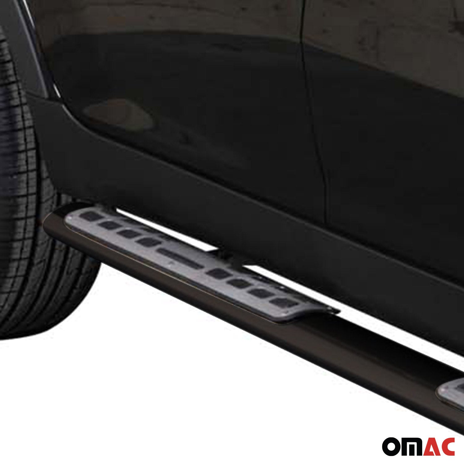 Par de Estribos Barras Laterales para Ssangyong Korando 2011-2019 Negro Acero