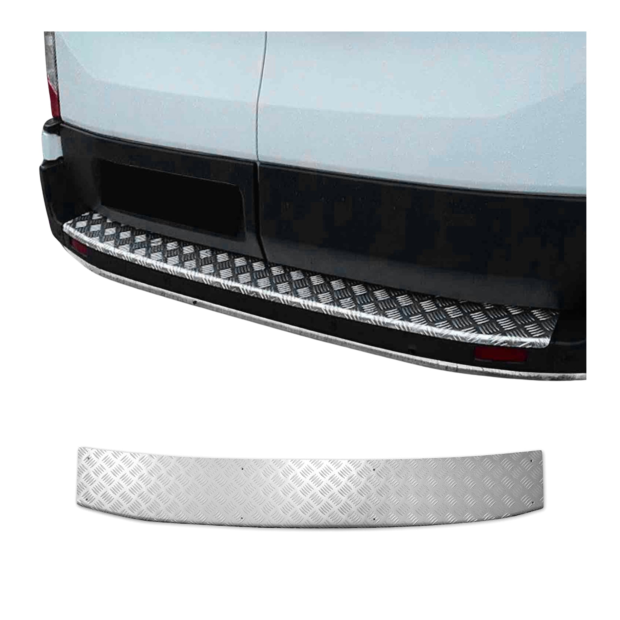 Protector Parachoques para Ford Transit 2015-2026 Puerta doble Plata Mate Alu