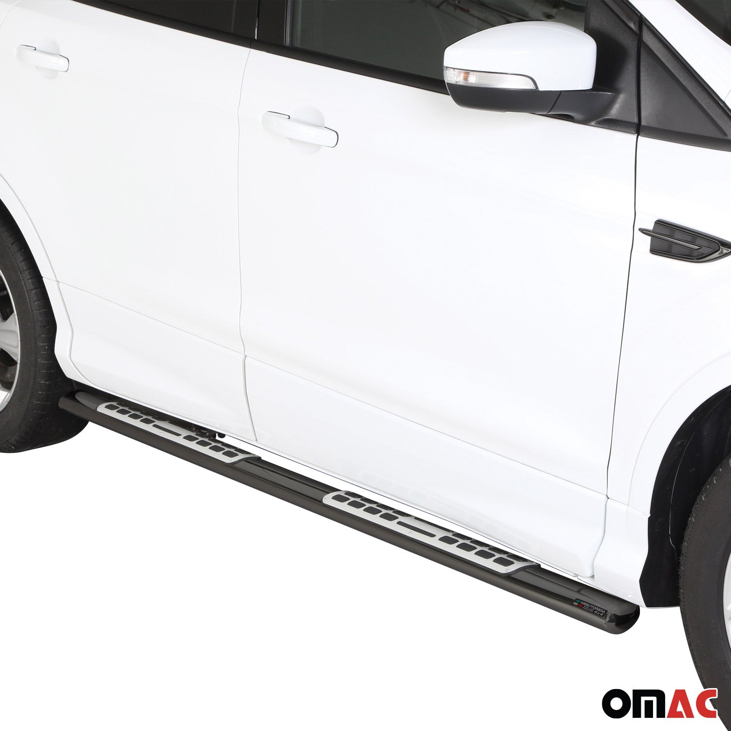 Par de Estribos Barras Laterales para Ford Kuga 2017-2019 Negro Brillante Acero