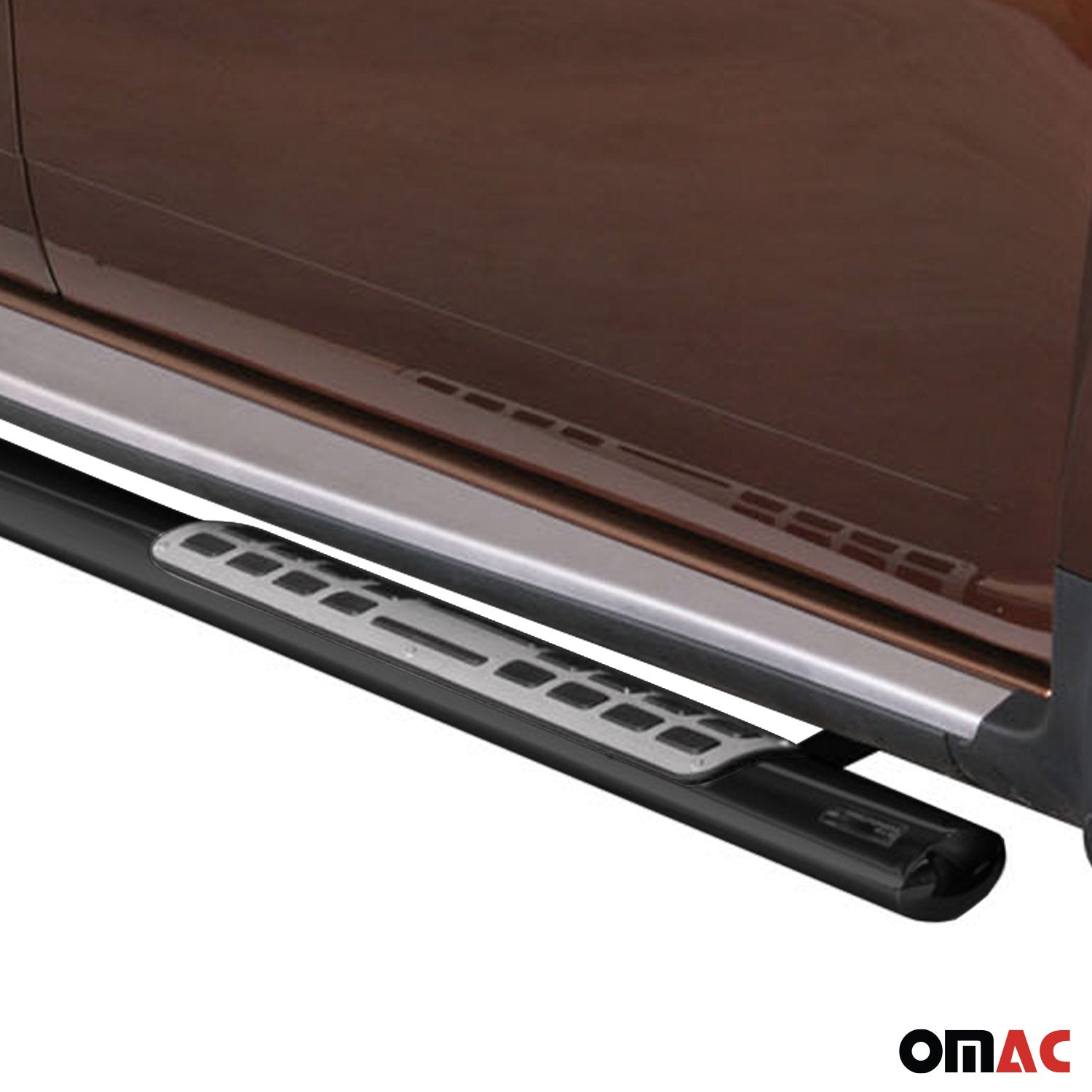 Par de Estribos Barras Laterales para Dacia Duster 2010-2017 Negro Acero