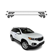 Menabo Barras de Techo Coche Barra para Kia Sorento 2009-2014 Gris Aluminio 2Pza