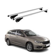 Menabo Barras de Techo Coche Baca para Fiat Tipo Familiar 2015-2021 Gris Alu 2x