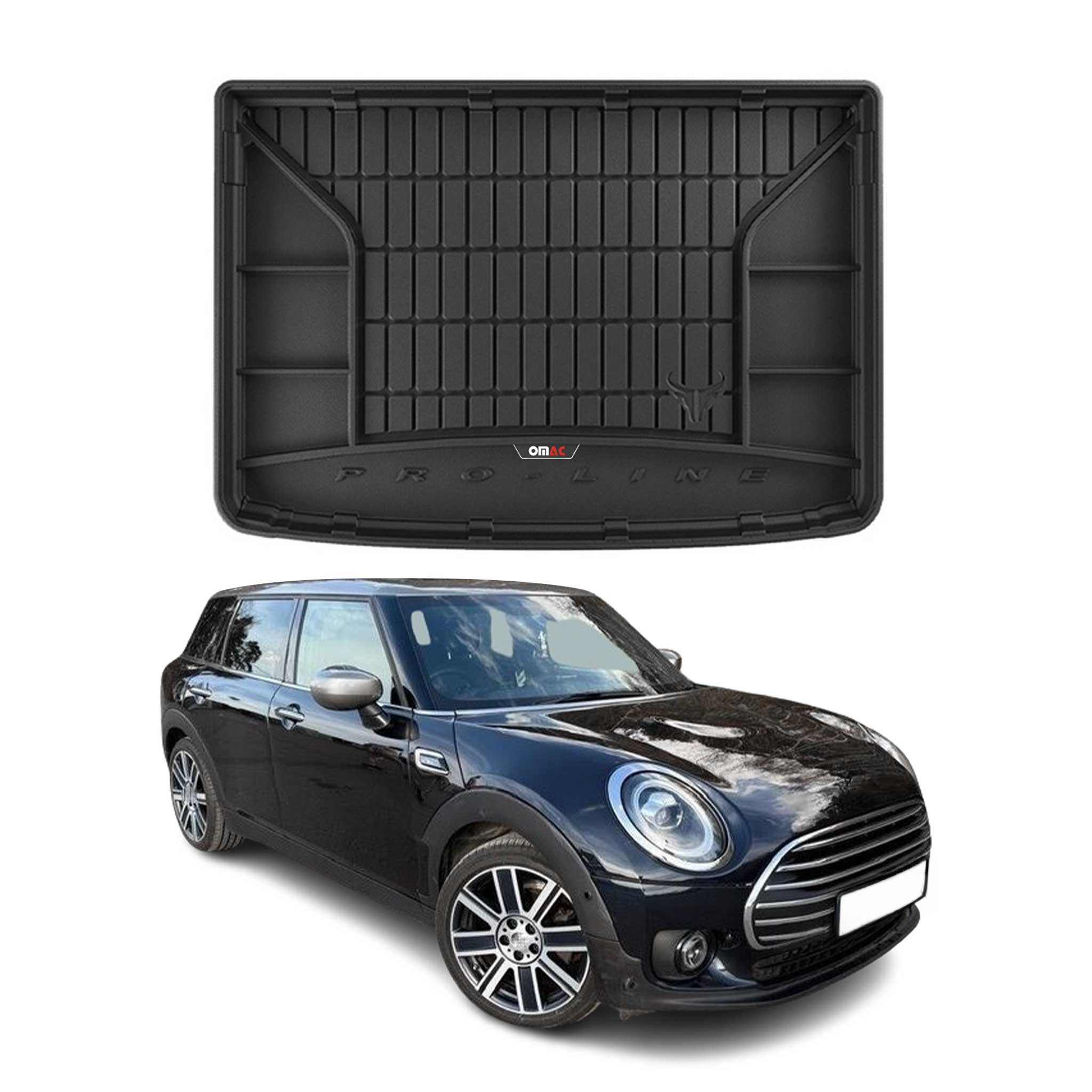 OMAC Premium Bandeja Maletero Alfombrilla para Mini Clubman 2015-2025 Negro TPE