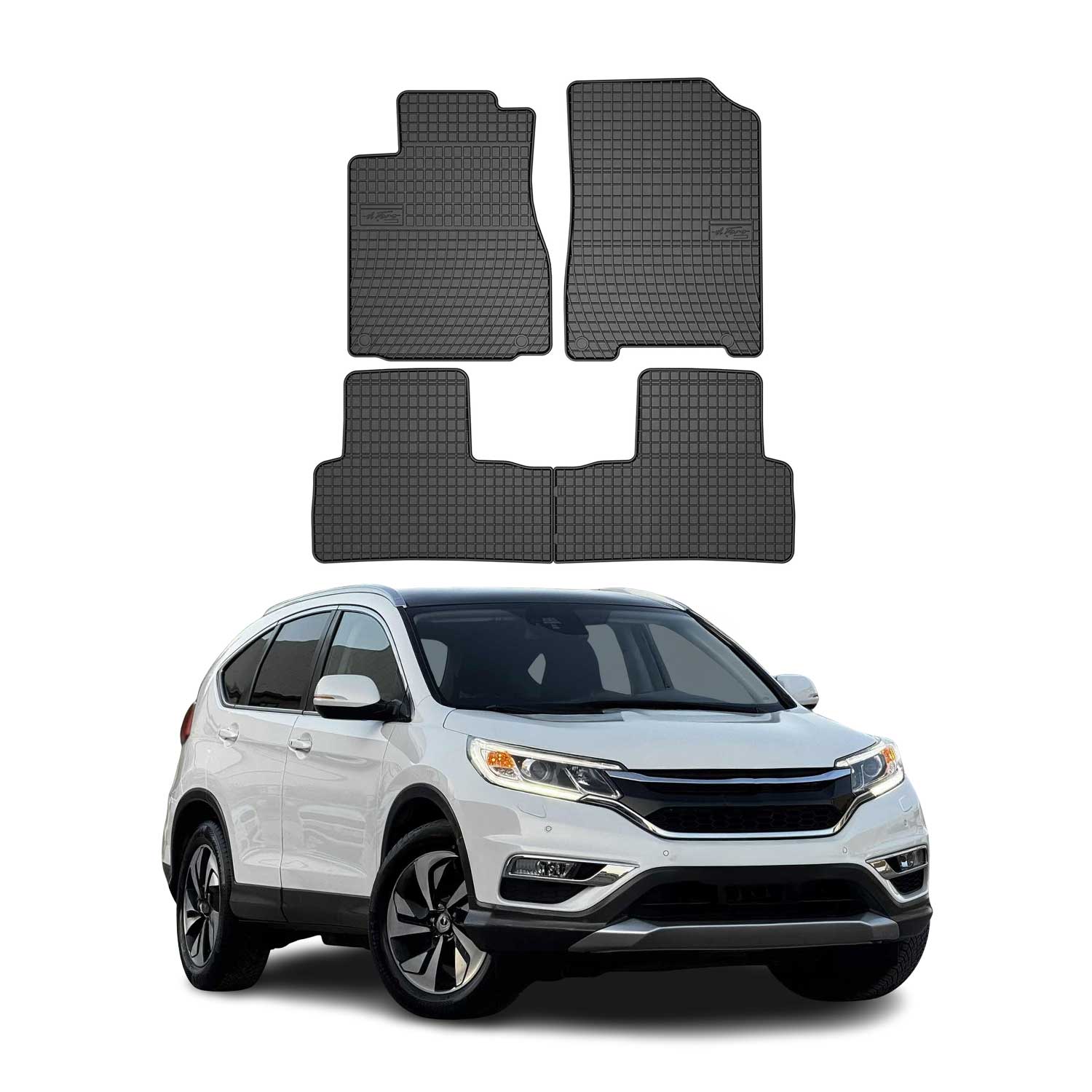 OMAC Alfombrillas De Coche para Honda CRV 2012-2018 Negro Goma 4Pza