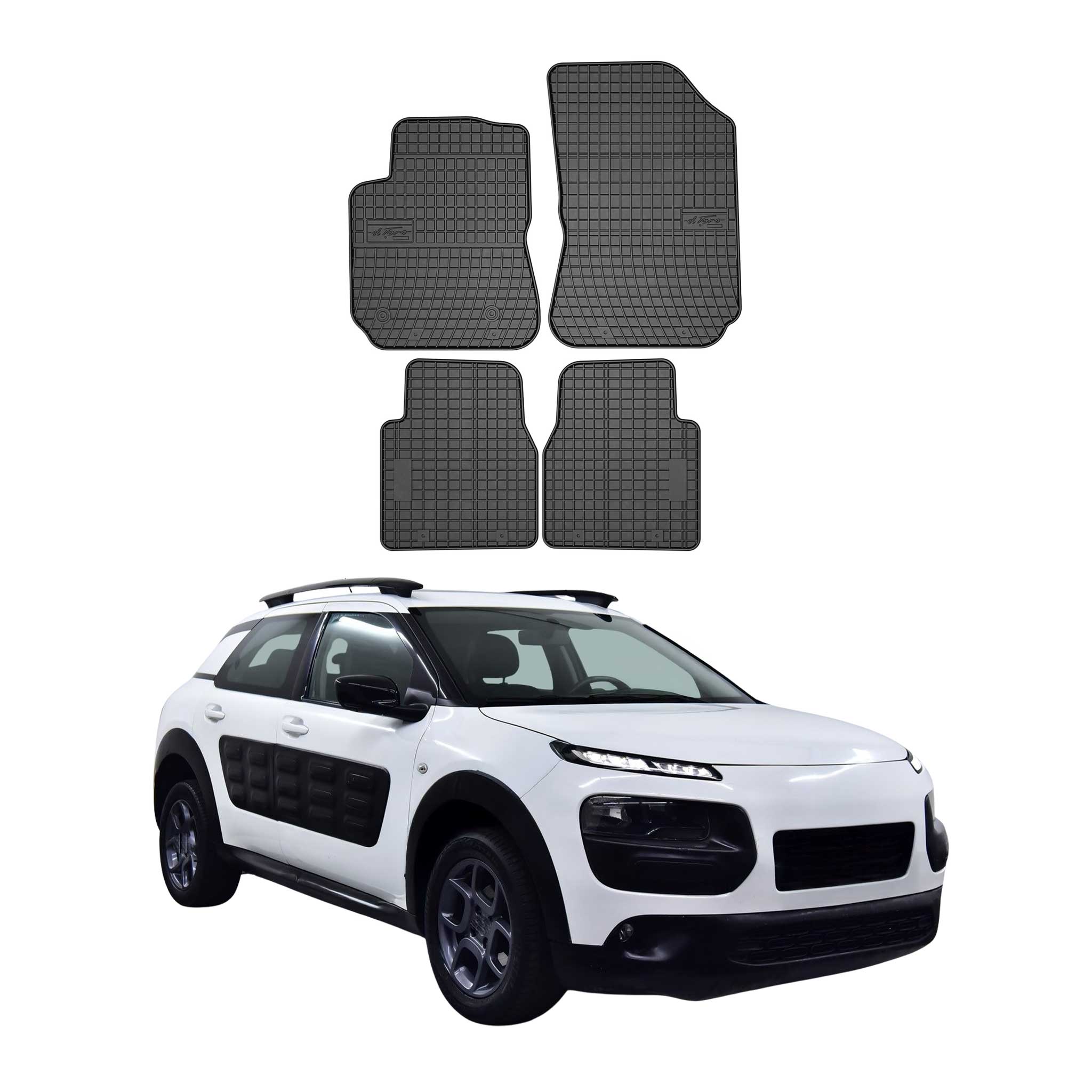 OMAC Alfombrillas De Coche para Citroen C4 Cactus 2014-2020 Negro Goma 4Pza