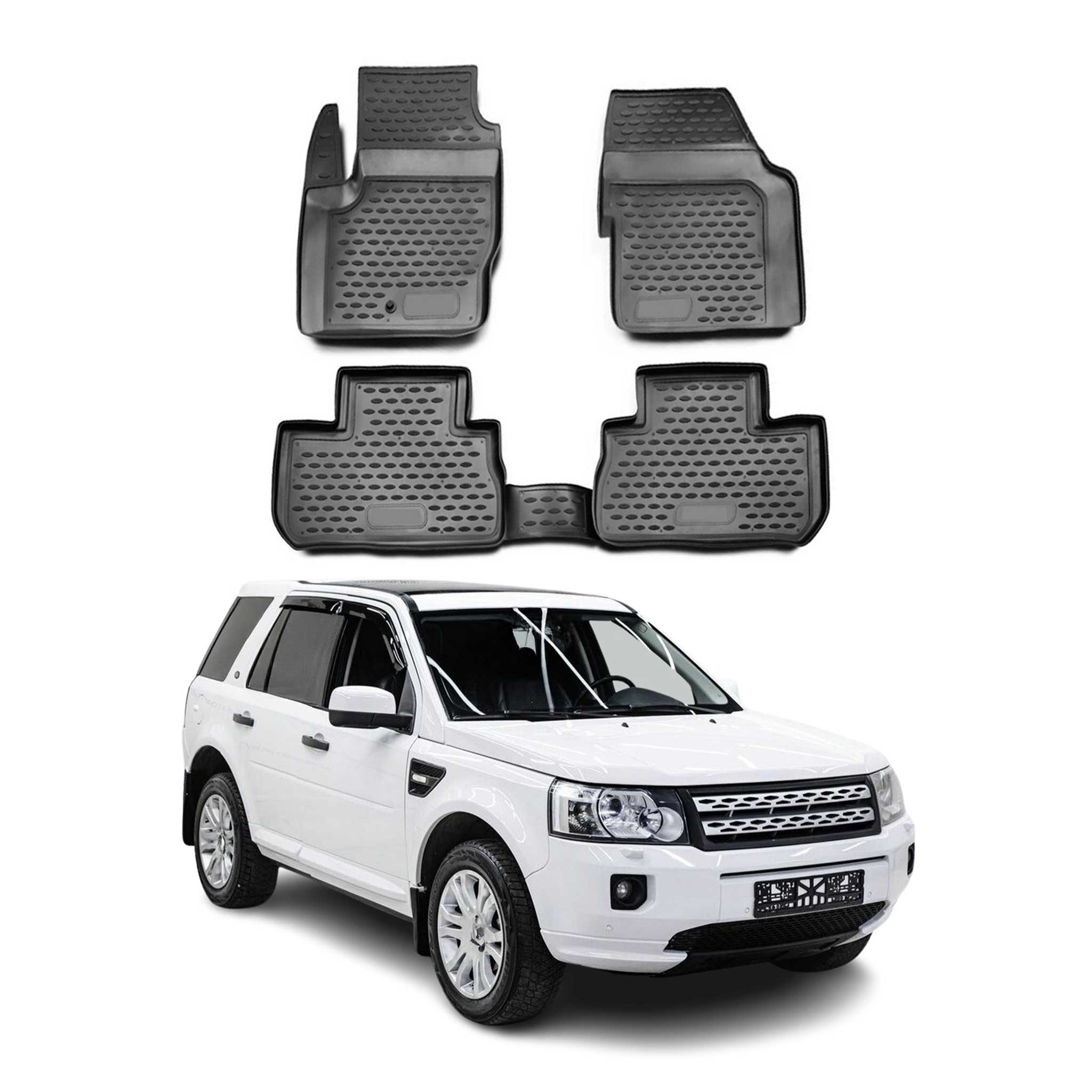 OMAC Alfombrillas De Coche para Land Rover Freelander 2006-2014 Negro 4Pza