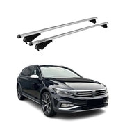 Menabo Barras de Techo Coche Baca para VW Passat B8 Alltrack 2019-2025 Gris Alu