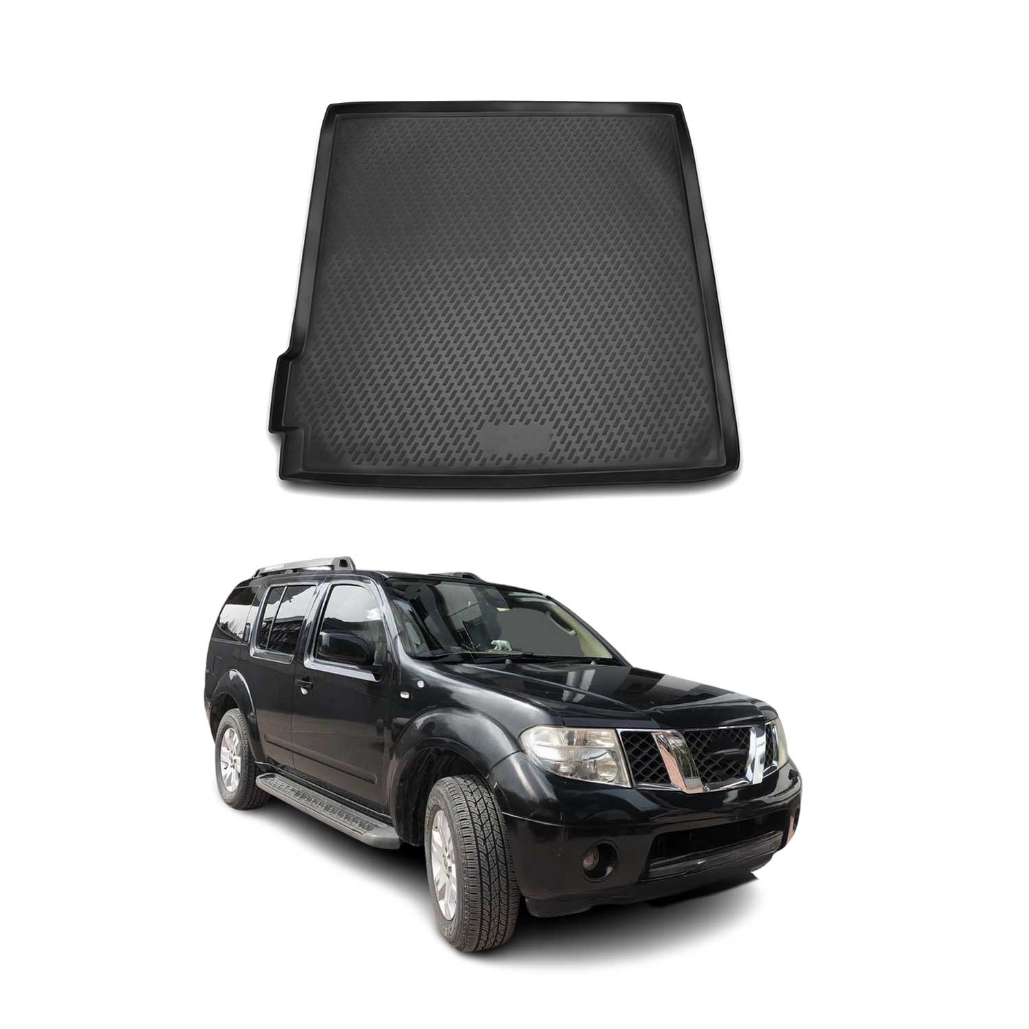 OMAC Bandeja Maletero Alfombrilla para Nissan Pathfinder 2005-2013 Negro TPE