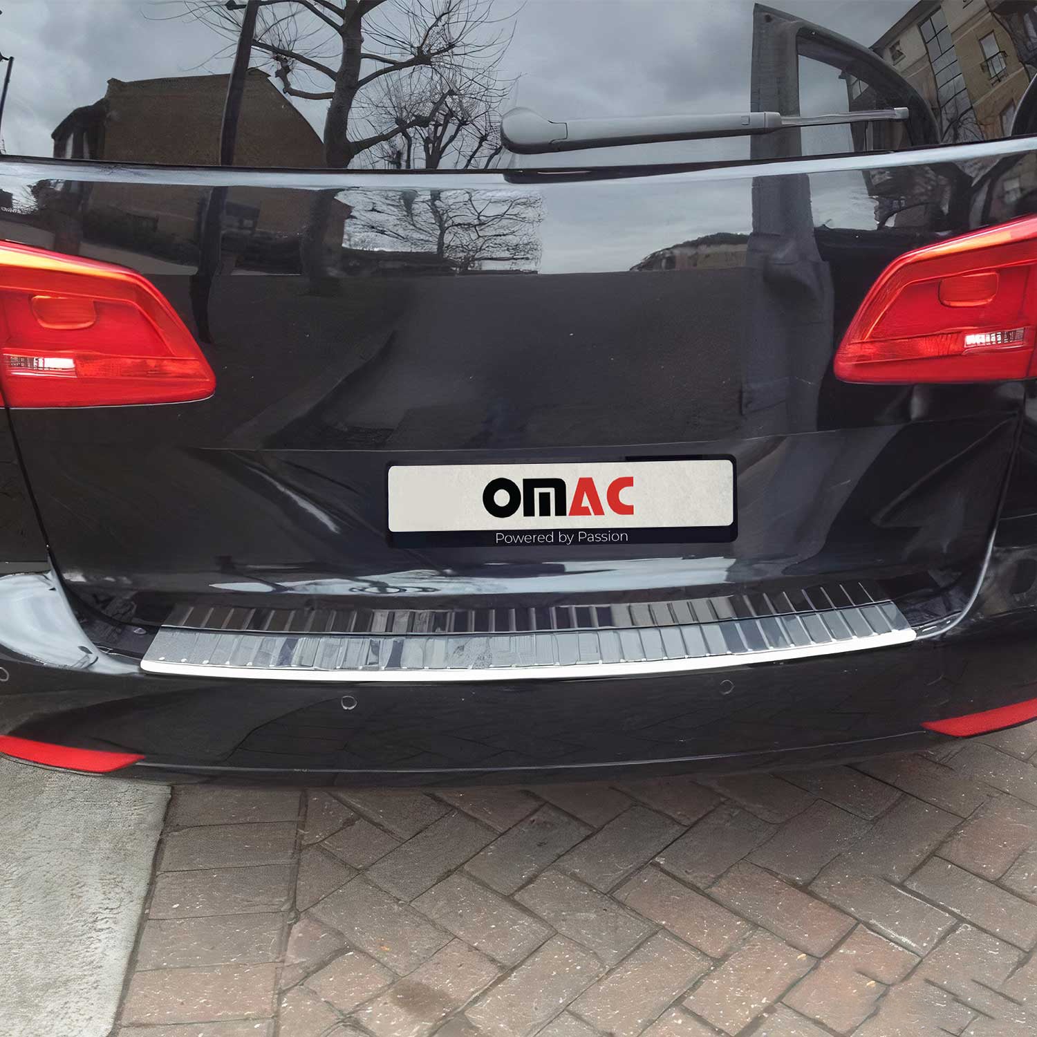 Protector de Parachoques Trasero para VW Touran 2010-2015 Acero Brillante Plata