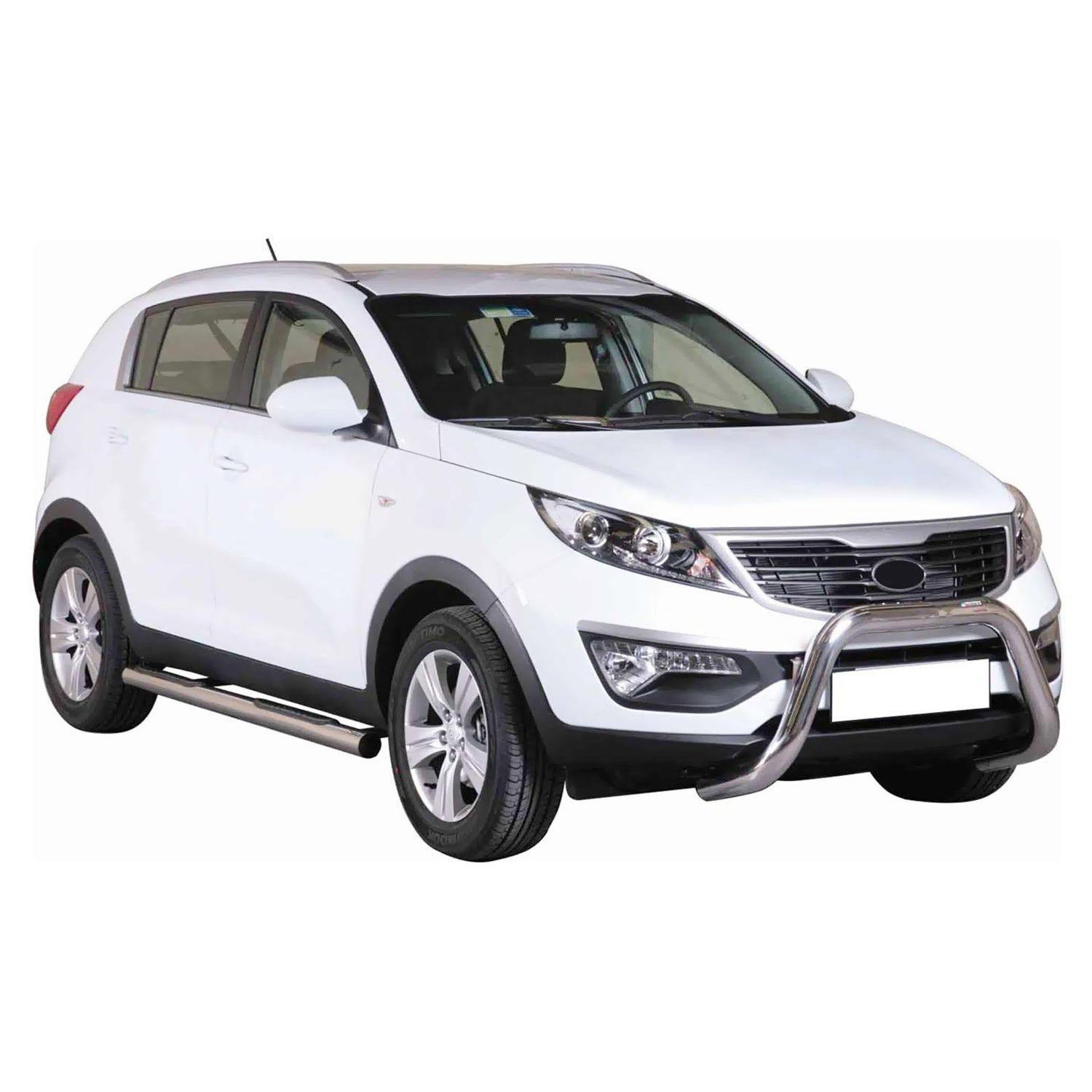 Bull Barra Frontal para Kia Sportage 2010-2015 Plata Brillante Acero 1Pza