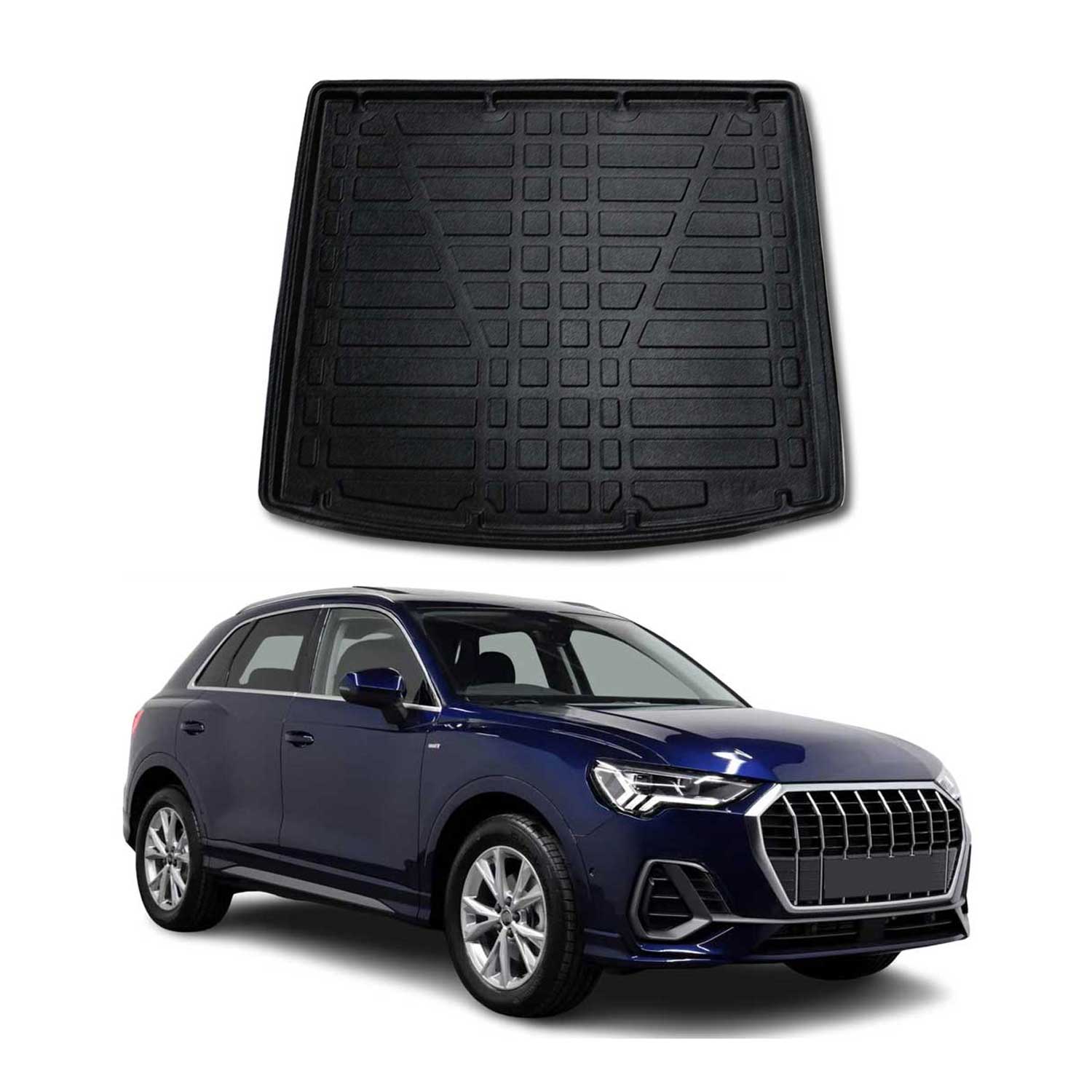 OMAC Bandeja Maletero Alfombrilla para Audi Q3 2018-2025 Negro Goma TPE 1Pza