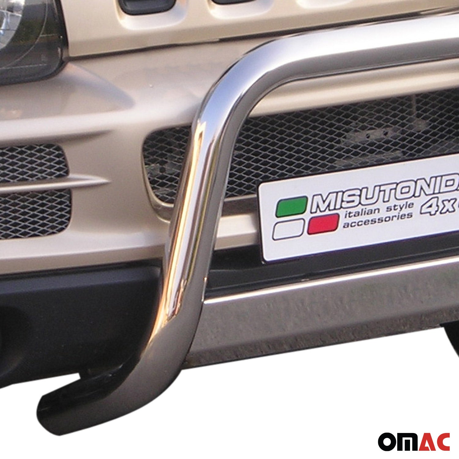 Bull Barra Frontal para Suzuki Jimny 2006-2012 Plata Brillante Acero 1Pza