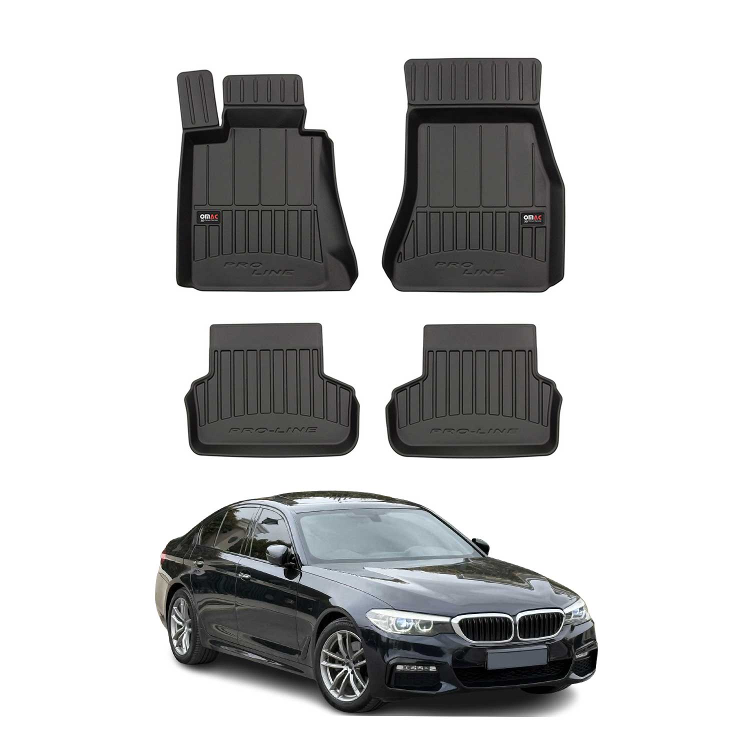 OMAC Premium Alfombrillas De Coche para BMW Serie 5 G31 Touring 2017-2020 TPE 4x